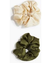 H&M - 2er-Pack Scrunchies aus Seide - Lyst