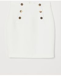 H&M Knielanger Rock - Weiß