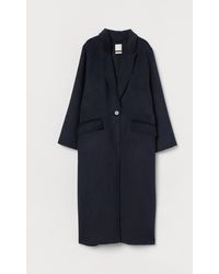H&M Oversized Jas Van Wolmix - Blauw