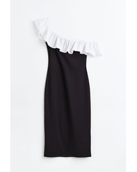 H&M - Off-Shoulder-Kleid mit Volant - Lyst