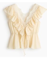 H&M - Top Van Lyocell Met Volant - Lyst