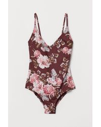 H&M Badeanzug mit V-Ausschnitt - Rot