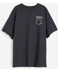 H&M - Langes T-Shirt mit Druck - Lyst