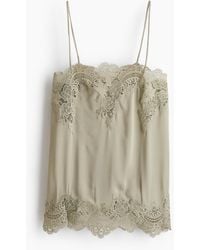 H&M - Top Van Viscose Met Kant - Lyst