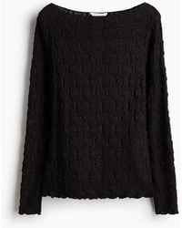 H&M - Jerseyshirt im Spitzenlook - Lyst