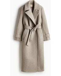 H&M - Mantel aus Wollmischung mit Bindegürtel - Lyst