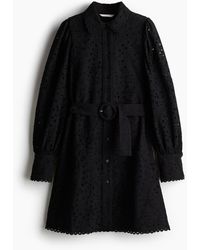 H&M - Blusenkleid mit Broderie Anglaise - Lyst