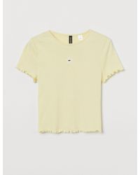 H&M Kurzarmshirt - Gelb