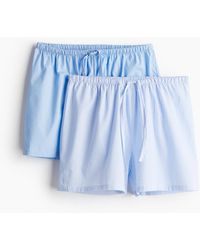 H&M - Lot de 2 shorts de pyjama en popeline de coton - Lyst