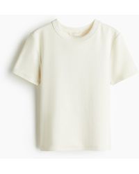 H&M - Nauwsluitend Katoenen T-shirt - Lyst