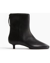 H&M - Lederstiefel mit Absatz - Lyst