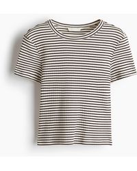H&M - Geribd T-shirt - Lyst