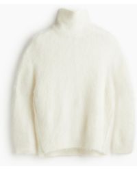 H&M - Pullover aus Mohairmix mit hohem Kragen - Lyst