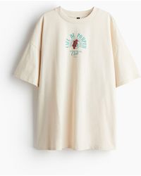 H&M - T-shirt oversize avec motif - Lyst