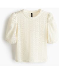 H&M - Top Met Pofmouwen - Lyst