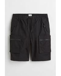 Herren Bekleidung Kurze Hosen Cargo Shorts H&M Cargoshorts aus Ripstop Relaxed Fit in Schwarz für Herren 
