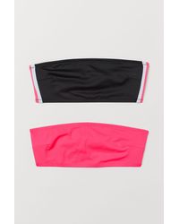 H&M 2er-Pack Bandeau-Bikinitops - Pink