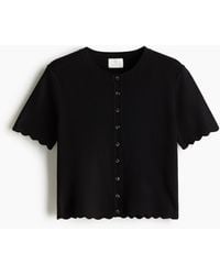 H&M - Feinstrick-Cardigan mit Wellenkanten - Lyst