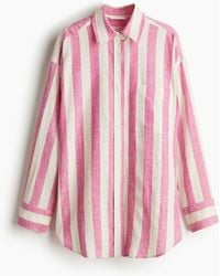 H&M - Oversized Bluse aus Leinenmix - Lyst