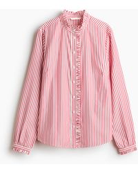 H&M - Blouse Met Volantrandje Langs De Knoopsluiting - Lyst