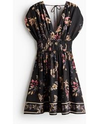H&M - Drapiertes Kleid mit Bindedetails - Lyst