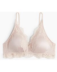 H&M - Soutien-gorge paddé en microfibre et dentelle - Lyst