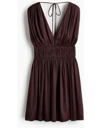 H&M - Drapiertes Kleid mit Bindedetails - Lyst
