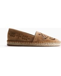 H&M - Suède Espadrilles Met Broderie Anglaise - Lyst