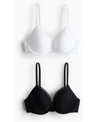 H&M - Set Van 2 Push-up Bh's Van Microvezel - Lyst
