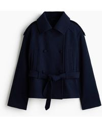 H&M - Korte Double-breasted Jas - Lyst