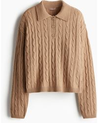 H&M - Polopullover in Zopfstrick - Lyst