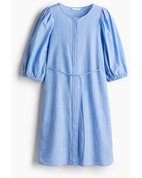 H&M - Kleid aus Leinenmix - Lyst