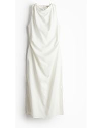 H&M - Drapiertes Kleid aus Leinenmix - Lyst
