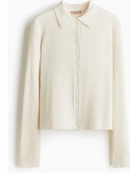 H&M - Cardigan in Rippstrick mit Kragen - Lyst