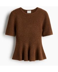 H&M - Gerippter Pullover mit Peplum - Lyst