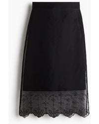H&M - Jupe aus Organza mit Broderie Anglaise - Lyst