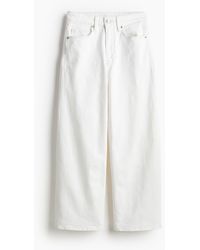 H&M - Wide High Cropped Jeans - Lyst