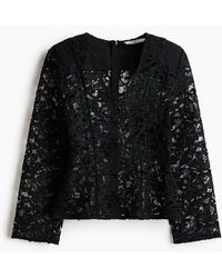 H&M - Getailleerde Kanten Top - Lyst