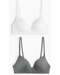 H&M - Set Van 2 Padded Soft-bh's Van Katoen - Lyst