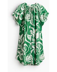 H&M - Kleid mit Bindedetail - Lyst