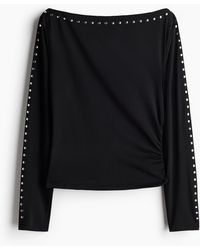 H&M - Top Met Boothals En Studs - Lyst