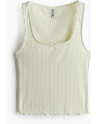 H&M - Tanktop Van Pointelletricot - Lyst