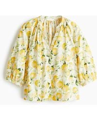 H&M - Popelinebluse mit Ballonärmeln - Lyst