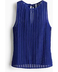 H&M - Structuurgebreide Mesh Top - Lyst