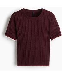 H&M - T-Shirt in Zopfstrick - Lyst