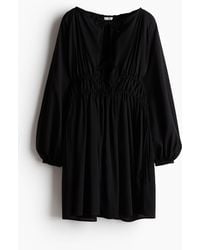H&M - Kleid mit Kordelzugdetail - Lyst