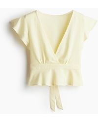 H&M - Bluse aus Leinenmix - Lyst