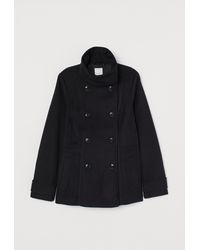 H&M Double-breasted Jacket - Black