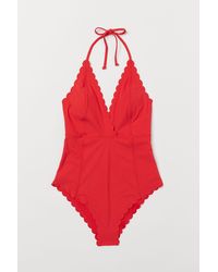 H&M Badpak Met Golvende Randen - Rood