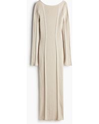 H&M - Low-back rib-knit bodycon dress - Lyst